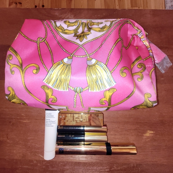 Estee Lauder Other - NEW Estee Lauder Pink Cosmetic Bag + Extreme Mascara & Pure Color Envy Lipstick